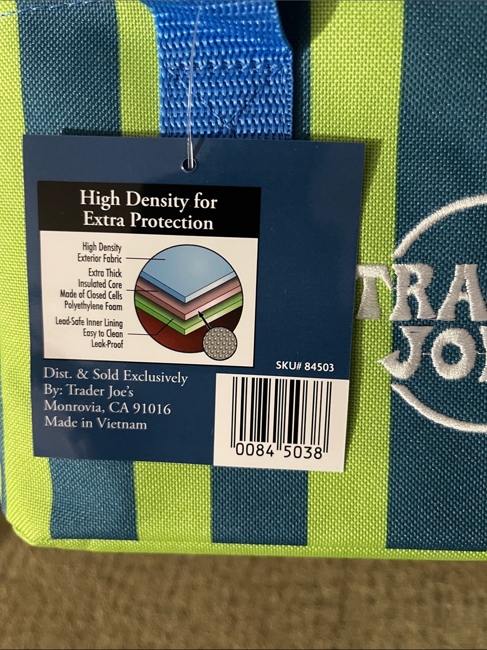 Trader Joe's Striped Insulated Lunch Tote - set of three NWT - Picture 3 of 5